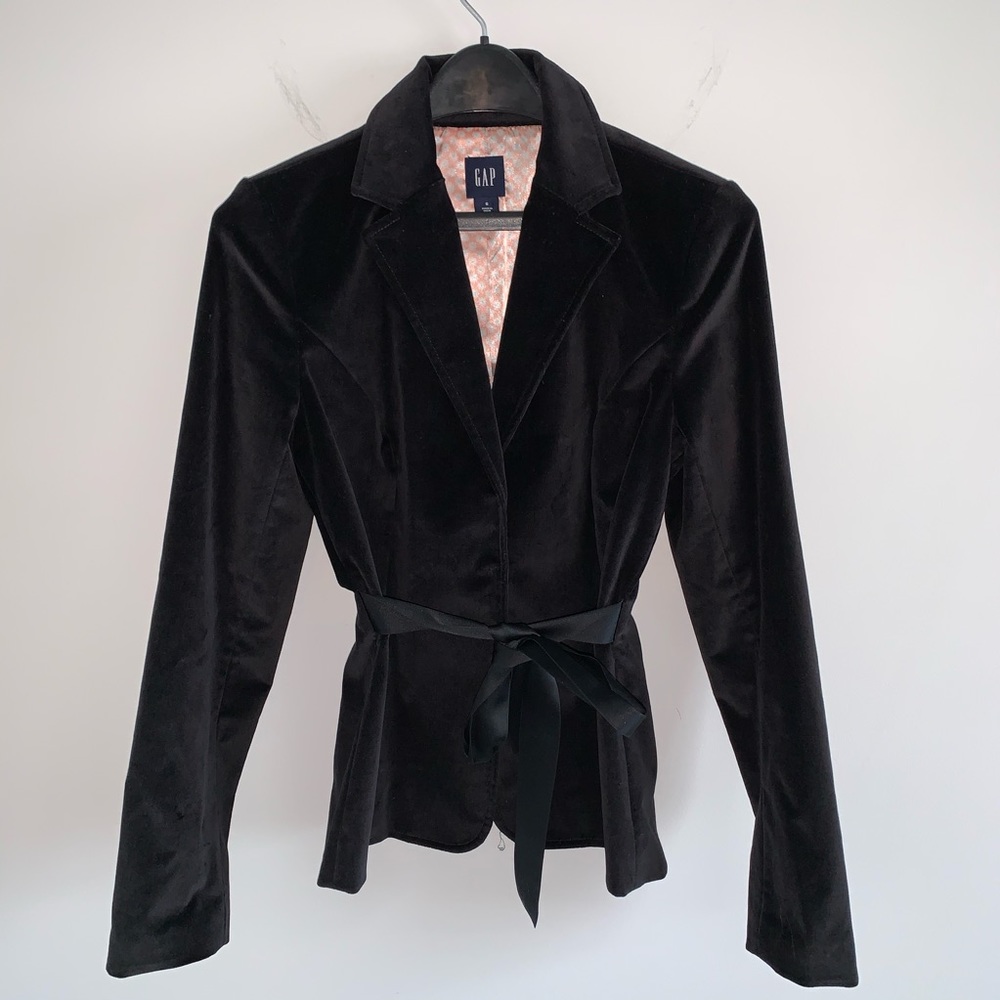 Gap Black Velvet Blazer Size 6